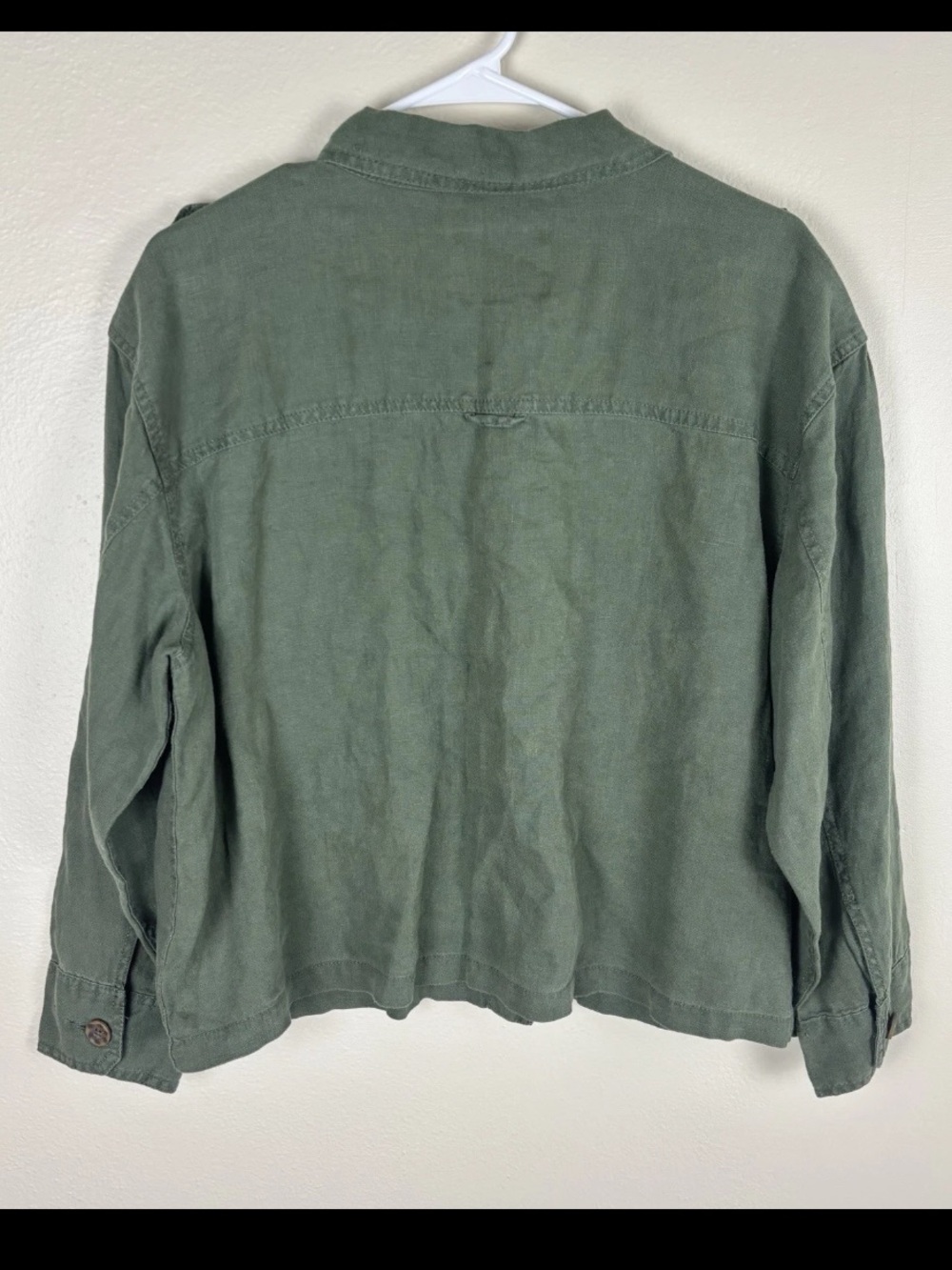 Sanctuary 100% Linen Cropped Utility Jacket Women’s Size XL In Army Green NWT - Picture 6 of 6